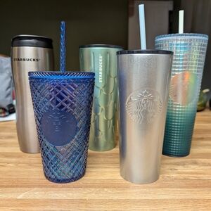 Starbucks Tumbler Set - Silver, Blue, Green